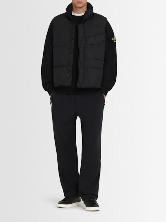 Stone Island: Brushed cotton sweatshirt - Black - men_1 | Luisa Via Roma