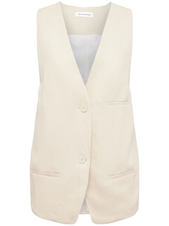The Frankie Shop: Melrose linen blend vest - Beige - women_0 | Luisa Via Roma
