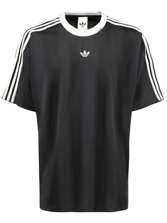 adidas Originals: Jacquard jersey t-shirt - Black - men_0 | Luisa Via Roma