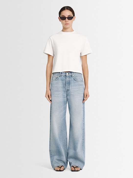 Annagreta: Greta cropped cotton jersey t-shirt - White - women_1 | Luisa Via Roma