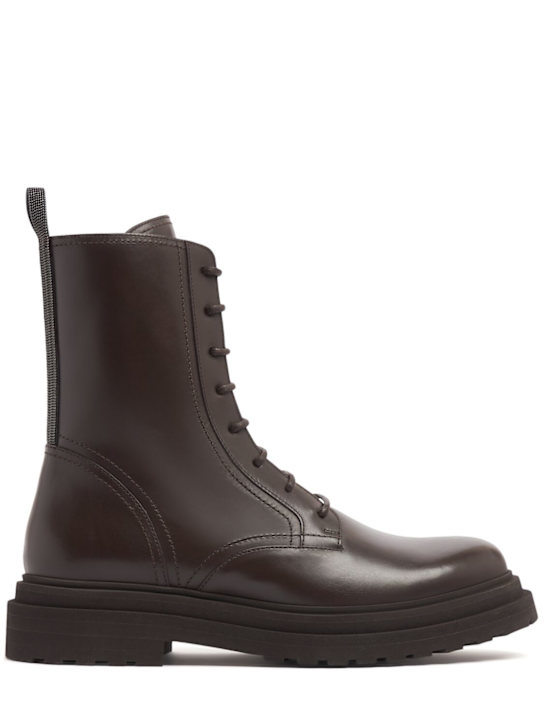 Brunello Cucinelli: Leather ankle boots - women_0 | Luisa Via Roma