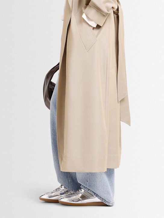 Alohas: Rife leather lace-up sneakers - Silver - women_1 | Luisa Via Roma