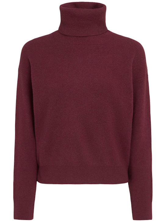Brunello Cucinelli: Knit turtleneck sweater - Burgundy - women_0 | Luisa Via Roma