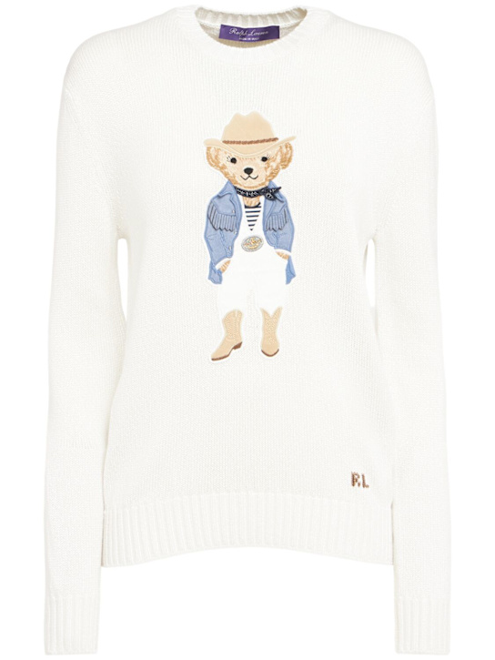 Ralph Lauren Collection: Bear silk long sleeve sweater - women_0 | Luisa Via Roma