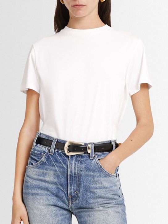 Déhanche: Colette leather belt - Black/Pale Gold - women_1 | Luisa Via Roma