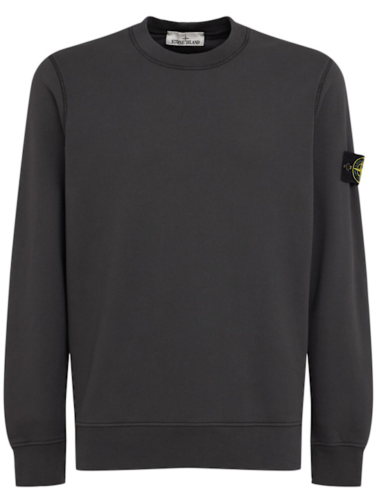 Stone Island: Cotton sweatshirt - Lead Grey - men_0 | Luisa Via Roma