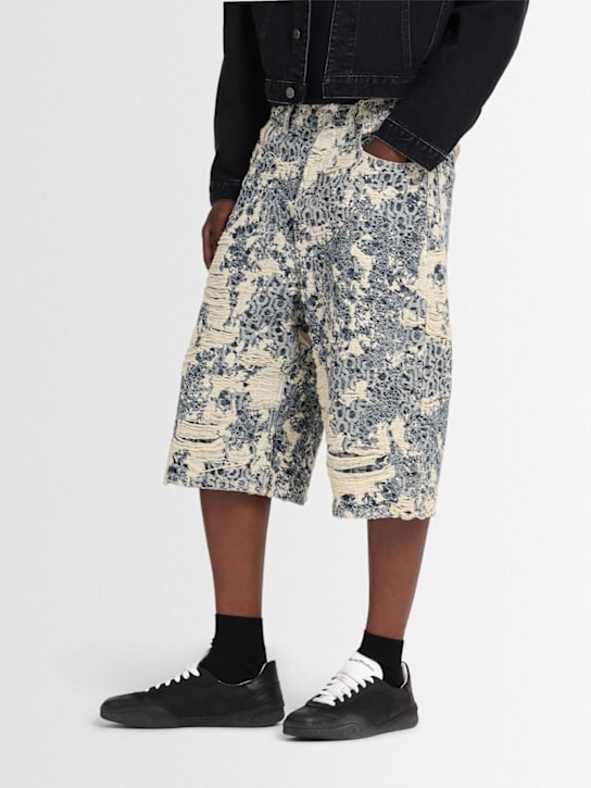 Acne Studios: Bars leather sneakers - Black - men_1 | Luisa Via Roma