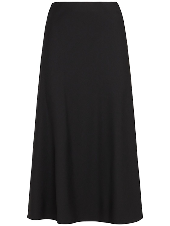 Brunello Cucinelli: Wool blend midi skirt - Black - women_0 | Luisa Via Roma