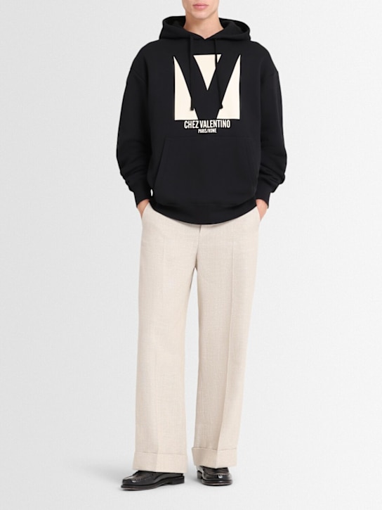 Valentino: Chez Valentino printed cotton hoodie - men_1 | Luisa Via Roma