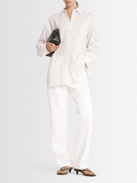 Toteme: Twisted seam organic cotton denim jeans - Off-White - women_1 | Luisa Via Roma