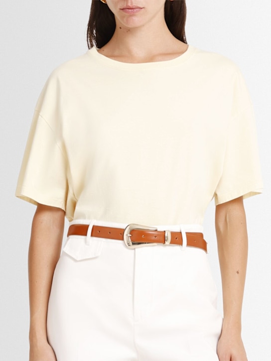Déhanche: Colette leather belt - Terre/Pale Gold - women_1 | Luisa Via Roma