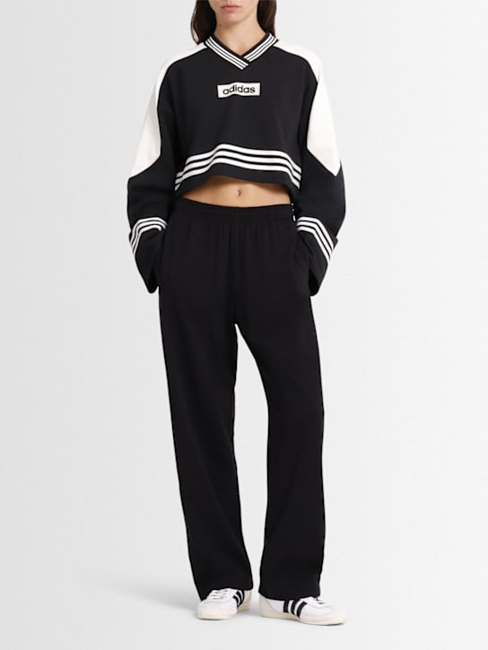 adidas Originals: Cotton blend crop sweatshirt - women_1 | Luisa Via Roma