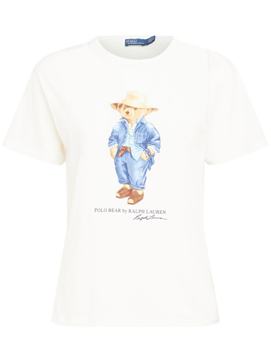 Polo Ralph Lauren: T-shirt Bear in jersey di cotone - women_0 | Luisa Via Roma