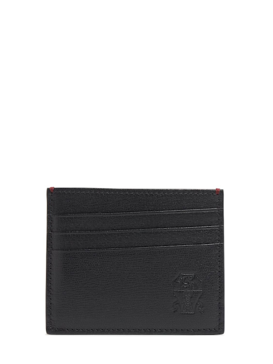 Brunello Cucinelli: Logo leather card holder - men_0 | Luisa Via Roma