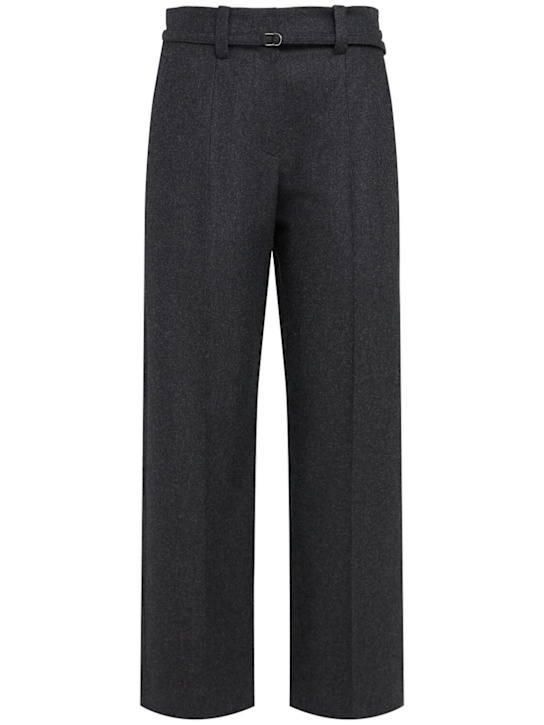 Brunello Cucinelli: Cropped wool pants - Dark Grey - women_0 | Luisa Via Roma