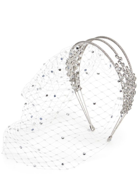 Self-portrait: Crystal embellished veil headband - women_0 | Luisa Via Roma