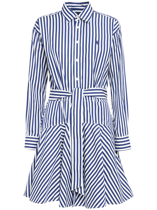 Polo Ralph Lauren: Vestito a maniche lunghe in popeline a righe - women_0 | Luisa Via Roma