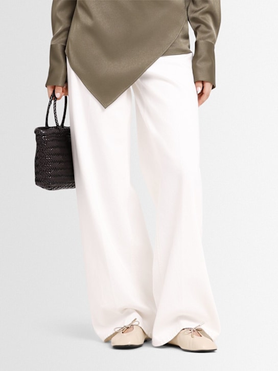 Alohas: Rosalind lace-up leather ballerina flats - Cream - women_1 | Luisa Via Roma