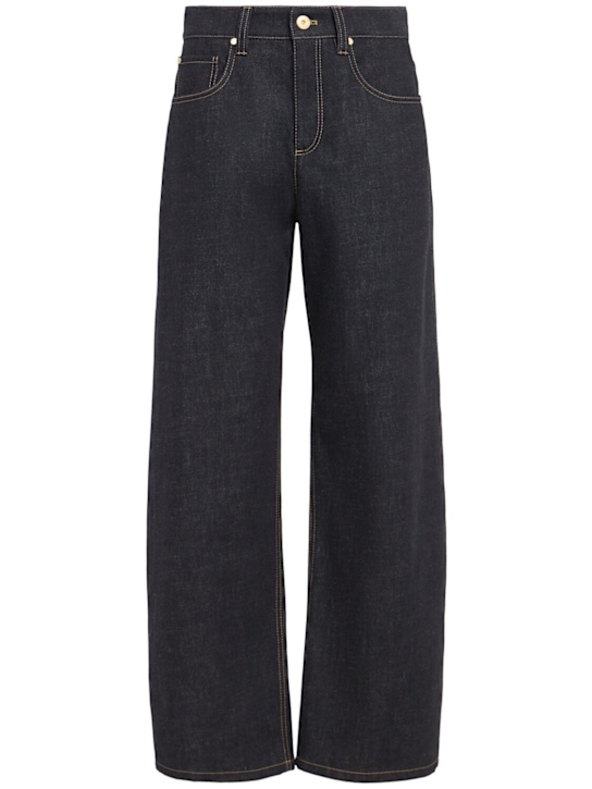 Brunello Cucinelli: Denim wide jeans - Blue - women_0 | Luisa Via Roma