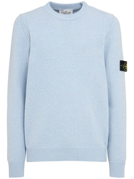 Stone Island: Pullover aus Wollmischung - Himmelblau - men_0 | Luisa Via Roma