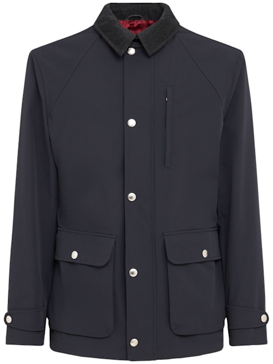 Brunello Cucinelli: Nylon blend 3-pocket jacket - Navy - men_0 | Luisa Via Roma