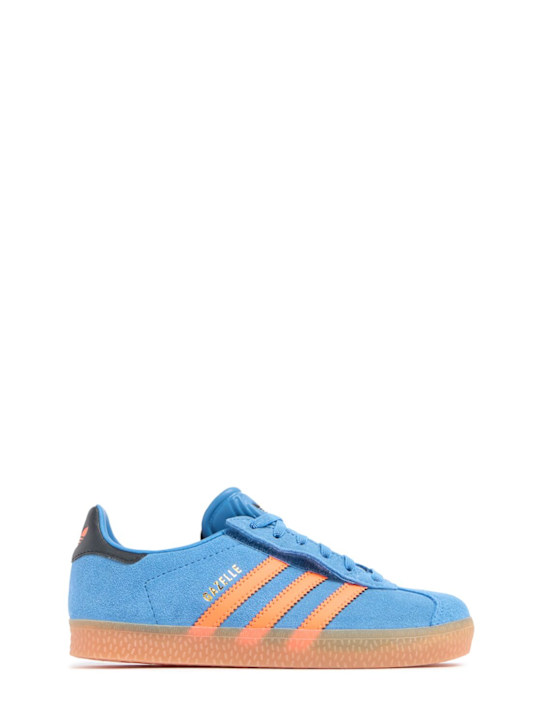 adidas Originals: Sneakers Gazelle con cordones - Azul/Naranja - kids-boys_0 | Luisa Via Roma