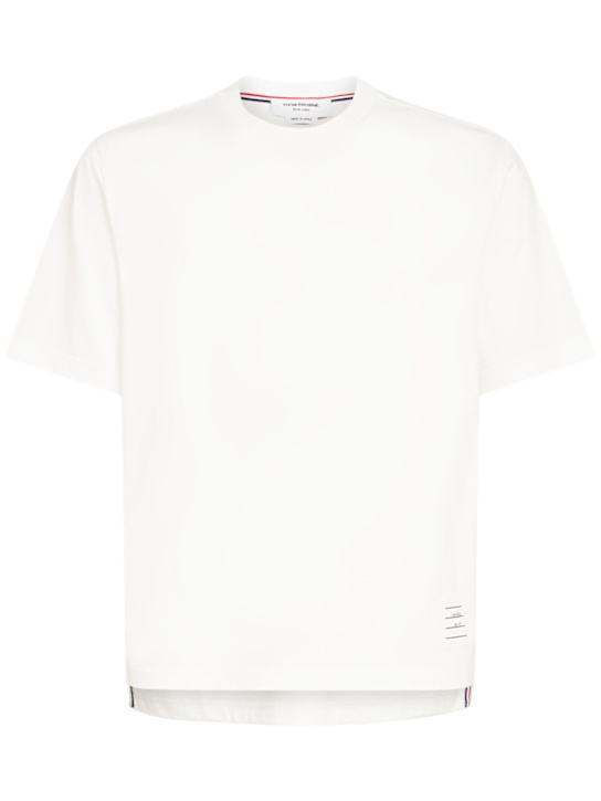 Thom Browne: Oversized cotton t-shirt - men_0 | Luisa Via Roma