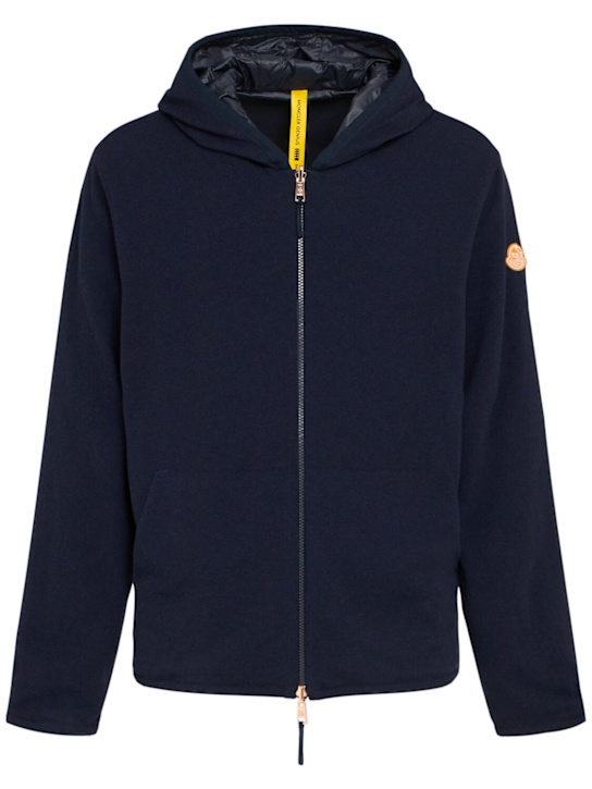 Moncler Genius: Moncler x Gilga Farm knit zip-up hoodie - Navy - men_0 | Luisa Via Roma