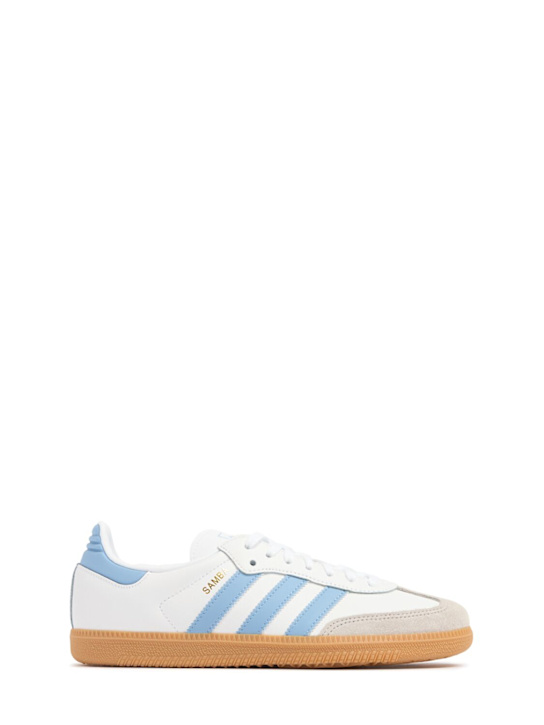 adidas Originals: Sneakers Samba OG con cordones - Blanco/Azul - kids-girls_0 | Luisa Via Roma