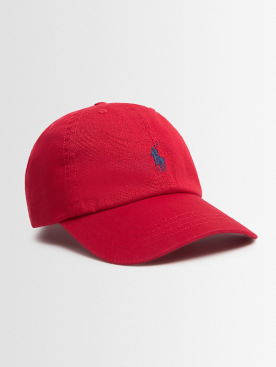 Polo Ralph Lauren: Gorra de baseball de algodón con logo - Rojo - kids-boys_1 | Luisa Via Roma
