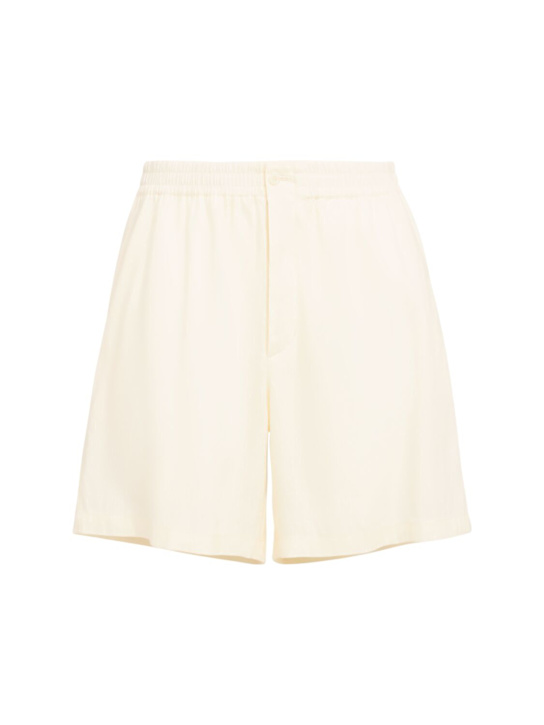 Moncler Genius: Moncler x Gilga Farm linen blend shorts - White - men_0 | Luisa Via Roma