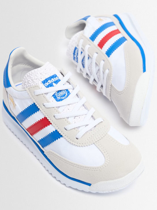 adidas Originals: Sneakers SL 72 con cordones - Blanco/Azul - kids-boys_1 | Luisa Via Roma