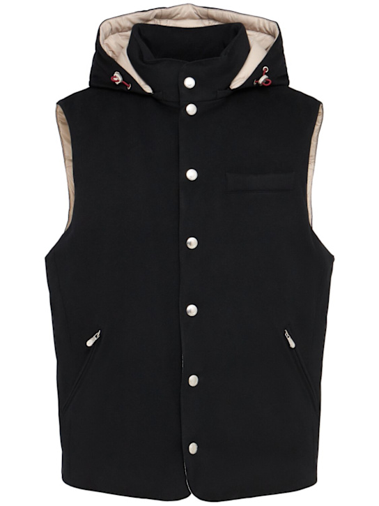 Brunello Cucinelli: Wool down vest - ブラック - men_0 | Luisa Via Roma
