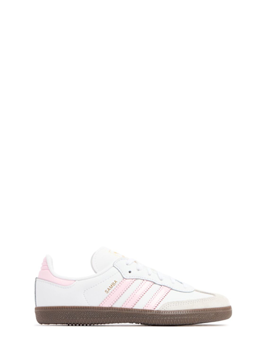 adidas Originals: Sneakers Samba OG con cordones - Blanco/Rosa - kids-girls_0 | Luisa Via Roma