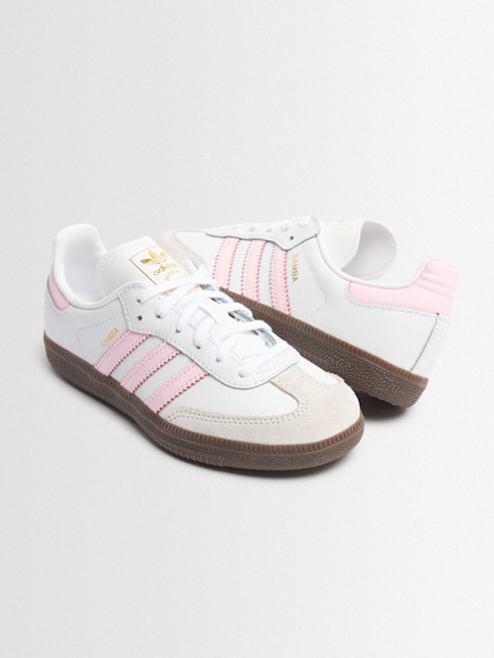 adidas Originals: Sneakers Samba OG con cordones - Blanco/Rosa - kids-girls_1 | Luisa Via Roma