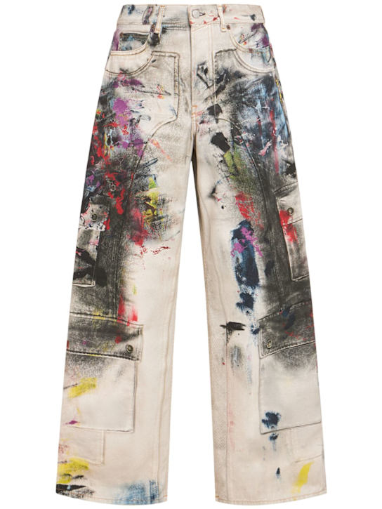 Acne Studios: Baggy-Jeans - Weiß/Multi - men_0 | Luisa Via Roma