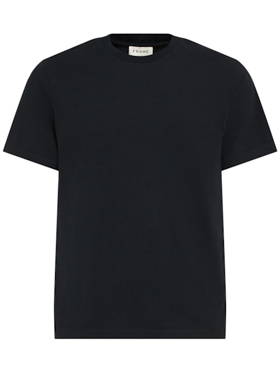 Frame: Frame logo cotton t-shirt - Noir - men_0 | Luisa Via Roma
