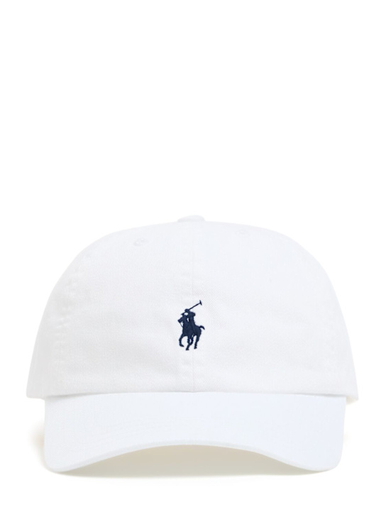 Polo Ralph Lauren: Gorra de baseball de algodón con logo - Blanco - kids-girls_0 | Luisa Via Roma