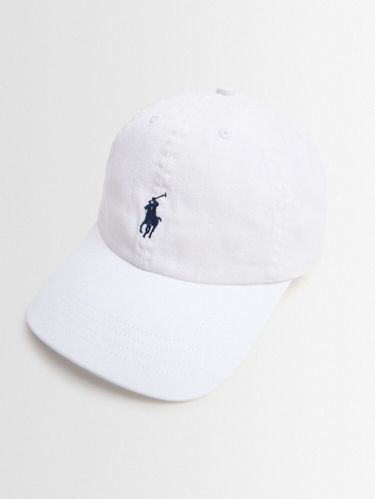 Polo Ralph Lauren: Gorra de baseball de algodón con logo - Blanco - kids-girls_1 | Luisa Via Roma