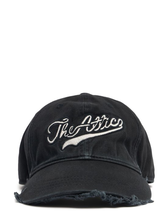 The Attico: Logo cotton baseball cap - Black - women_0 | Luisa Via Roma
