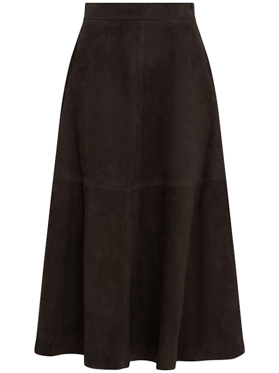 Róhe: A-line suede midi skirt - women_0 | Luisa Via Roma