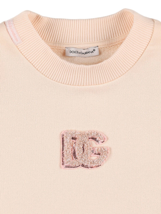 Dolce&Gabbana: Embellished cotton sweatshirt - ピンク - kids-girls_1 | Luisa Via Roma