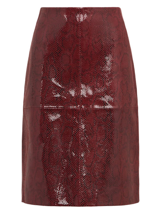 Róhe: Snake print leather midi skirt - women_0 | Luisa Via Roma