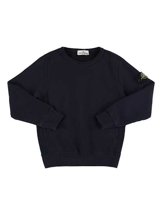 Stone Island Junior: Organic cotton sweatshirt - Navylue - kids-boys_0 | Luisa Via Roma