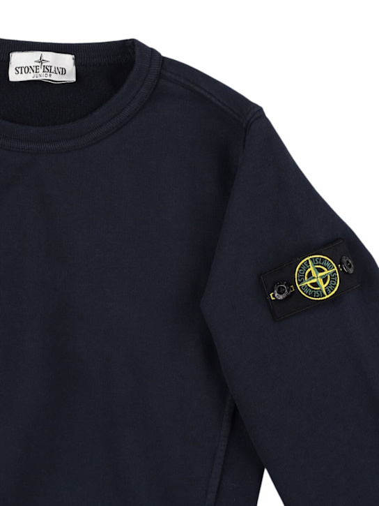 Stone Island Junior: Organic cotton sweatshirt - Navylue - kids-boys_1 | Luisa Via Roma