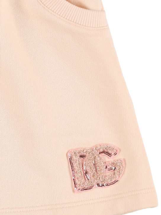 Dolce&Gabbana: Embellished cotton sweat skirt - ピンク - kids-girls_1 | Luisa Via Roma