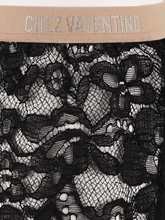Valentino: Lace tights - Black - women_0 | Luisa Via Roma