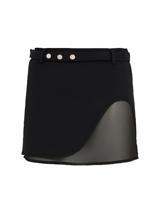 The Attico: Viscose blend belted mini skirt - Black - women_0 | Luisa Via Roma