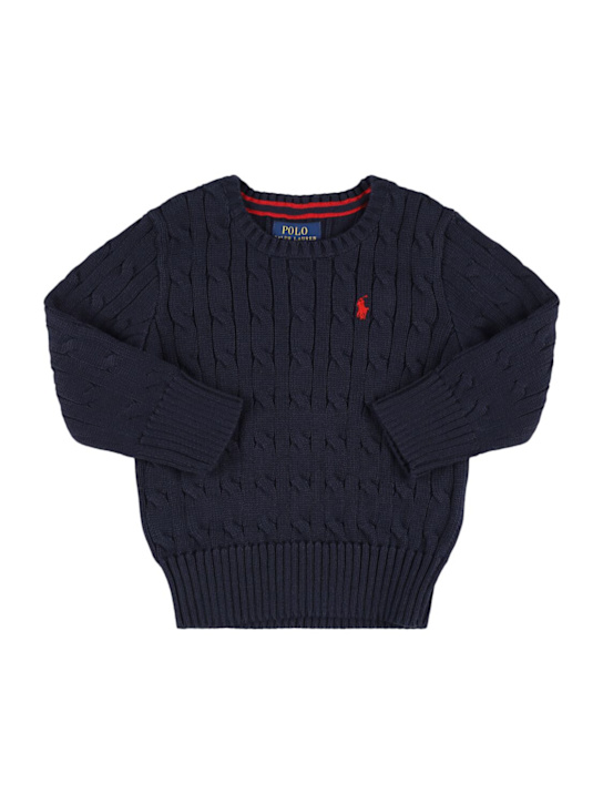 Polo Ralph Lauren: Maglia in cotone a trecce - kids-girls_0 | Luisa Via Roma