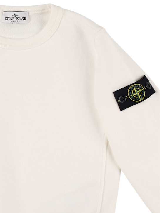 Stone Island Junior: Sweat-shirt en coton biologique - Natural - kids-boys_1 | Luisa Via Roma